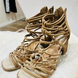 Women's Tan Strappy Sandals